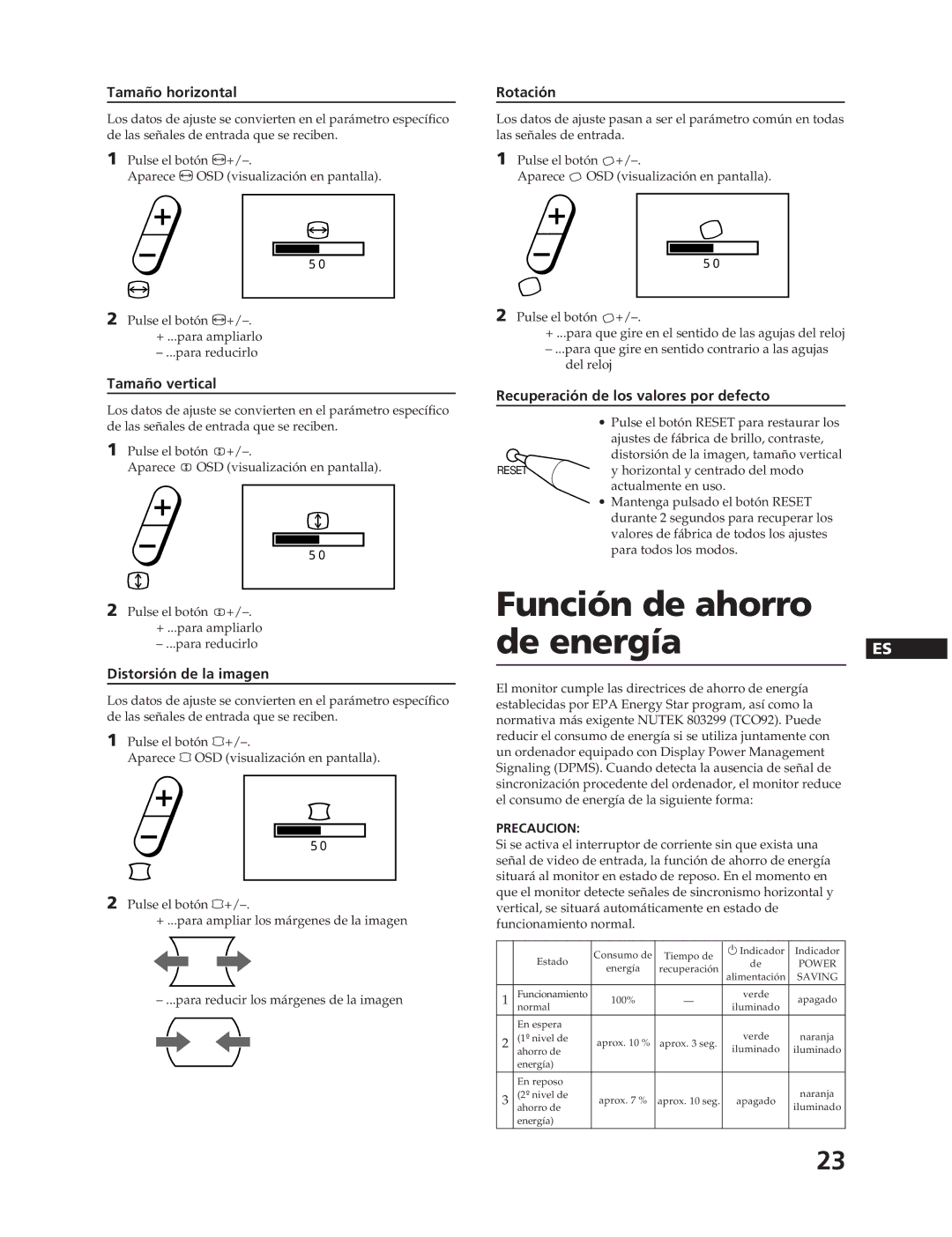 Sony CPD-17F03 manual Función de ahorro De energía 