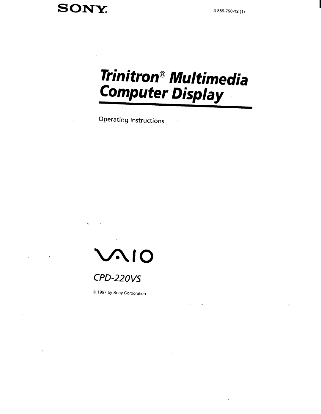 Sony CPD-220VS manual 