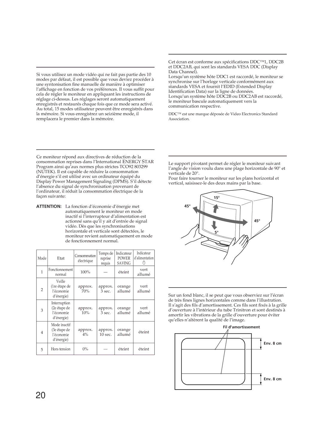 Sony CPD-300SFT manual Introduction de nouvelles synchronisations, Un moniteur prêt à l’emploi, Economies d’énergie 