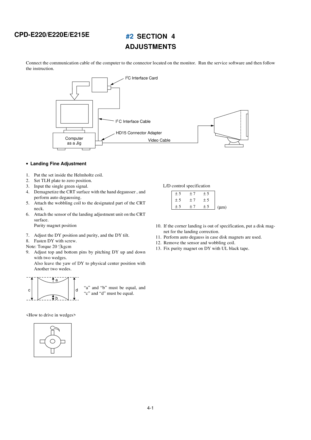 Sony CPD-E220 service manual #2 Section, Adjustments 