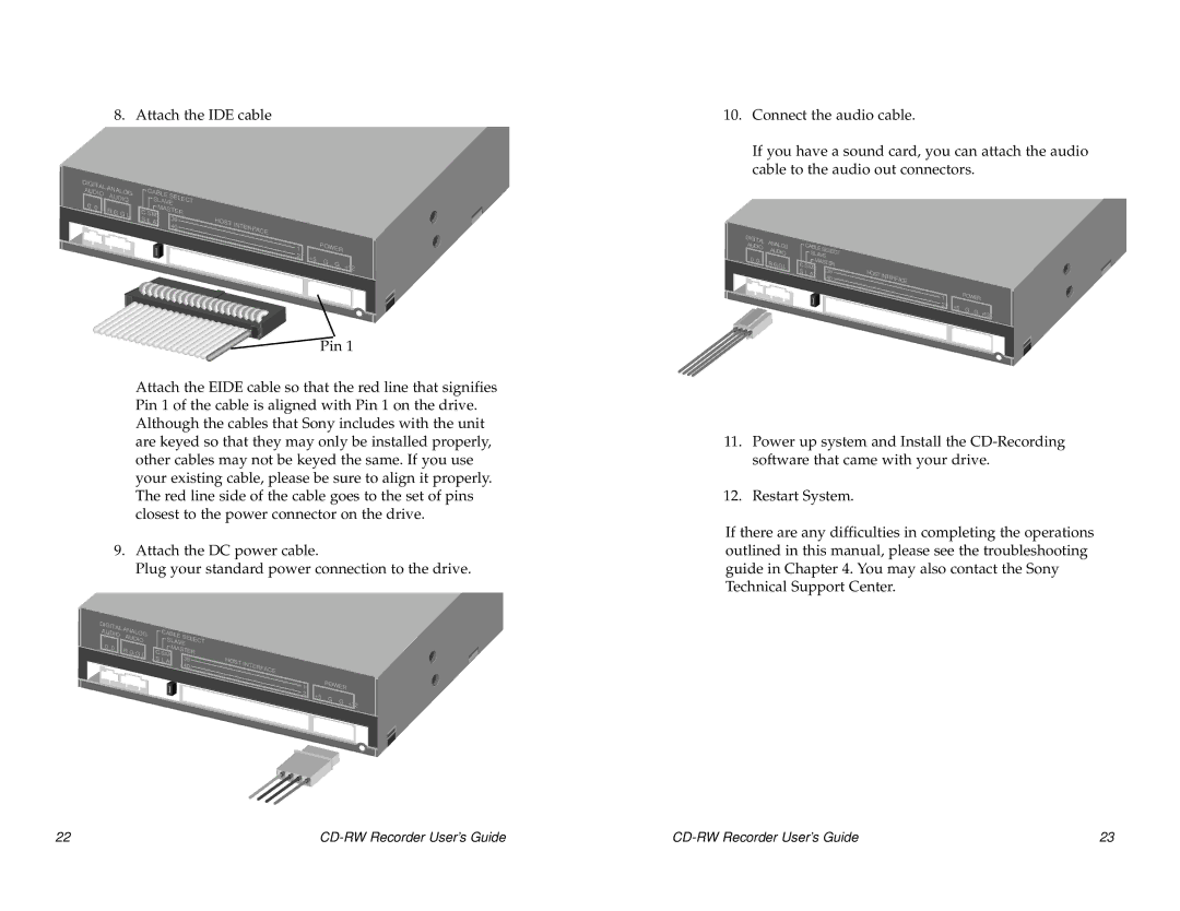 Sony CRX140E, CRX0811 manual Attach the IDE cable 