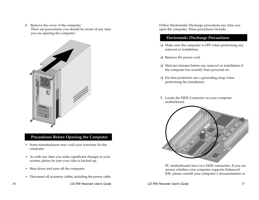 Sony CRX0811, CRX140E manual Precautions Before Opening the Computer, Electrostatic Discharge Precautions 