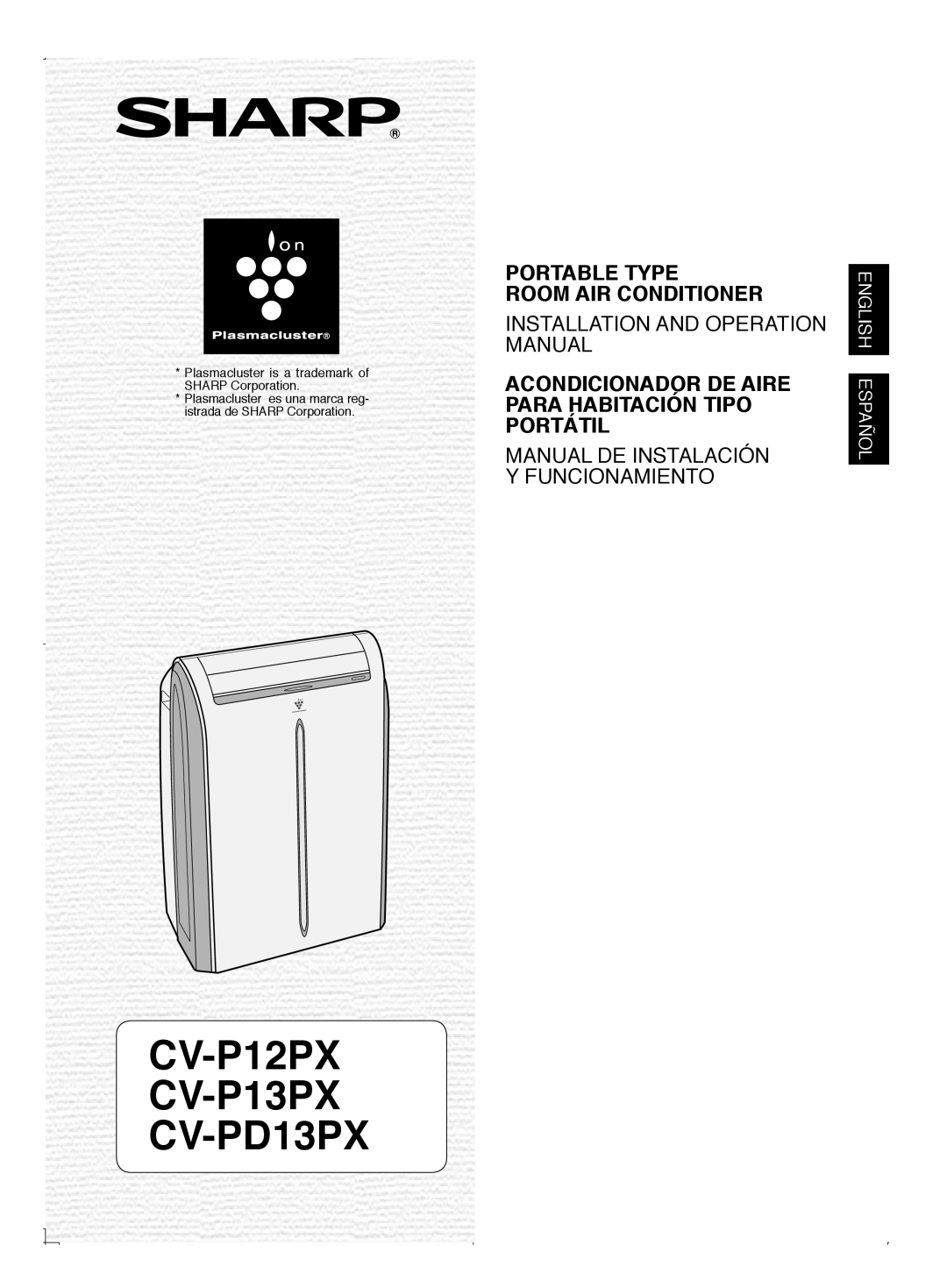 Sony operation manual CV-P12PX CV-P13PX CV-PD13PX, Portable Type Room Air Conditioner, English Español 