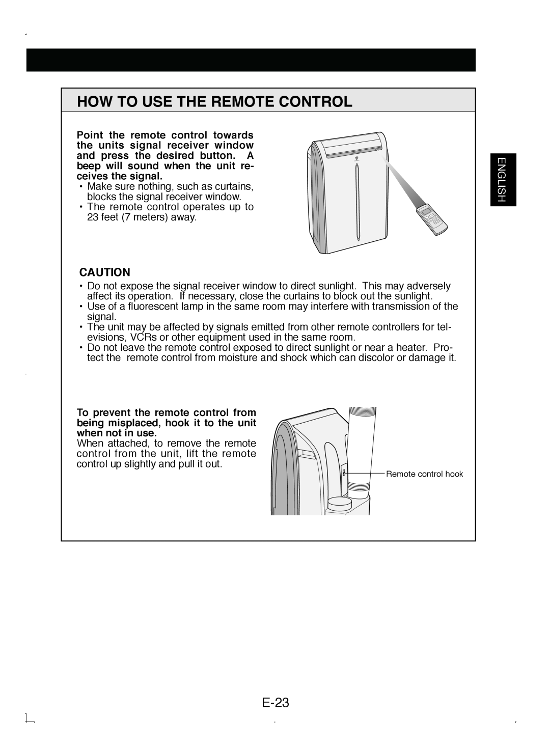 Sony CV-P12PX operation manual How To Use The Remote Control, E-23, English 