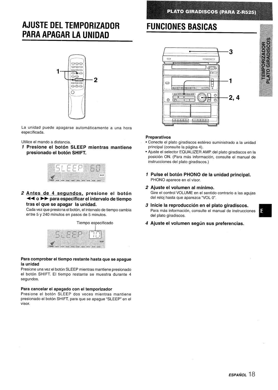 Sony CX-ZR525 manual Para Apagar LA UhllDAD 