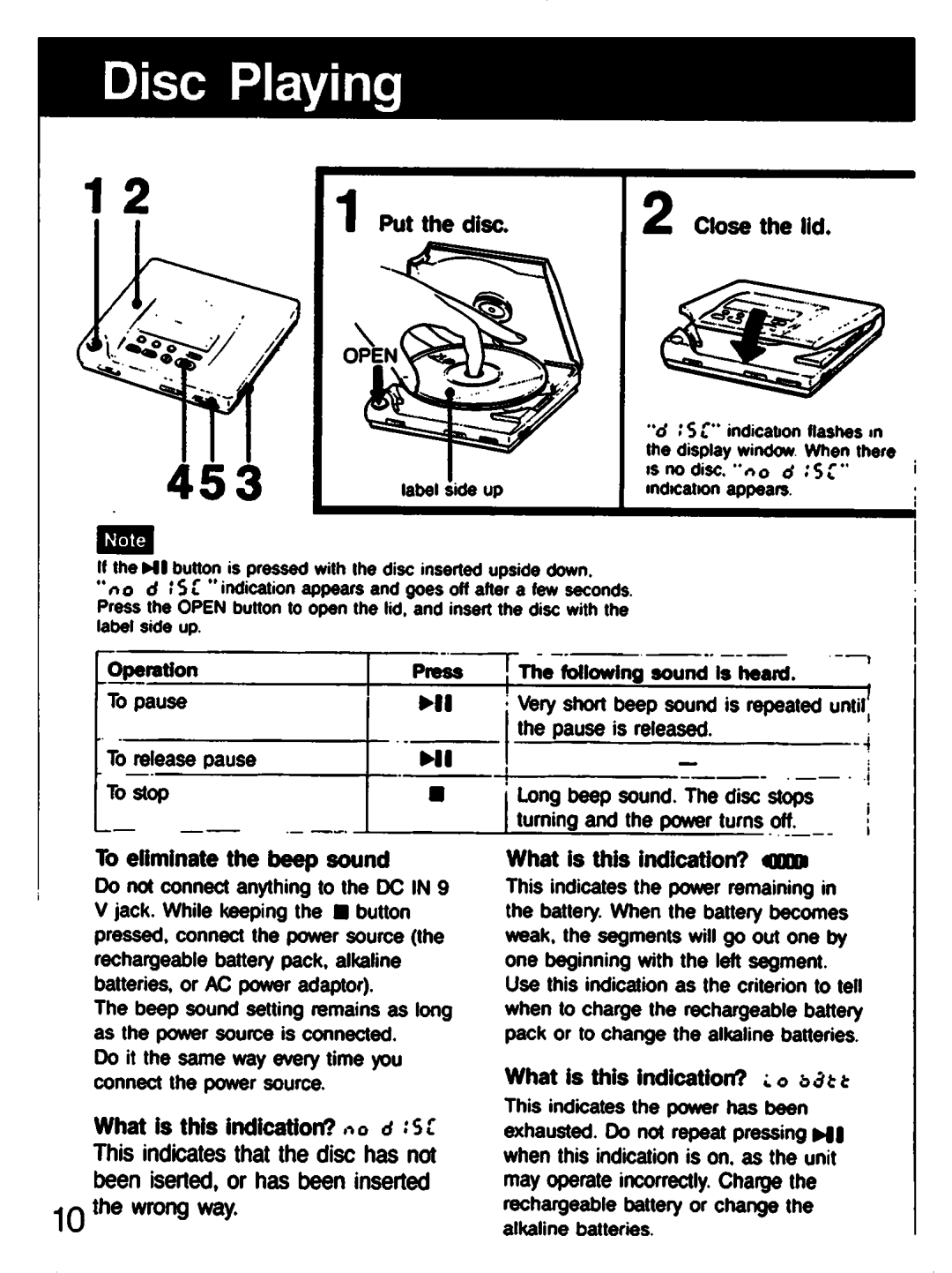 Sony D-303 manual 