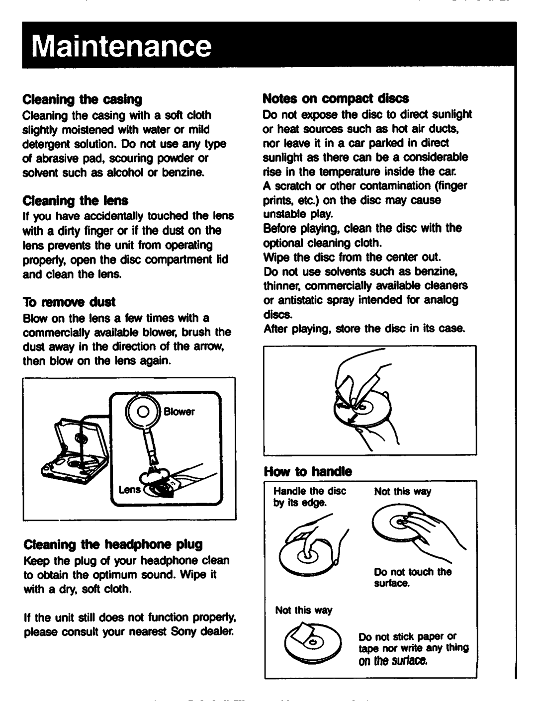 Sony D-303 manual 