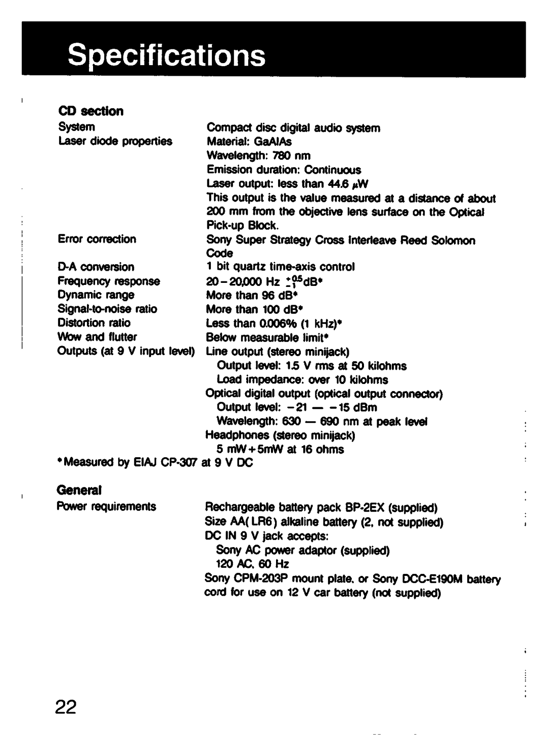 Sony D-303 manual 