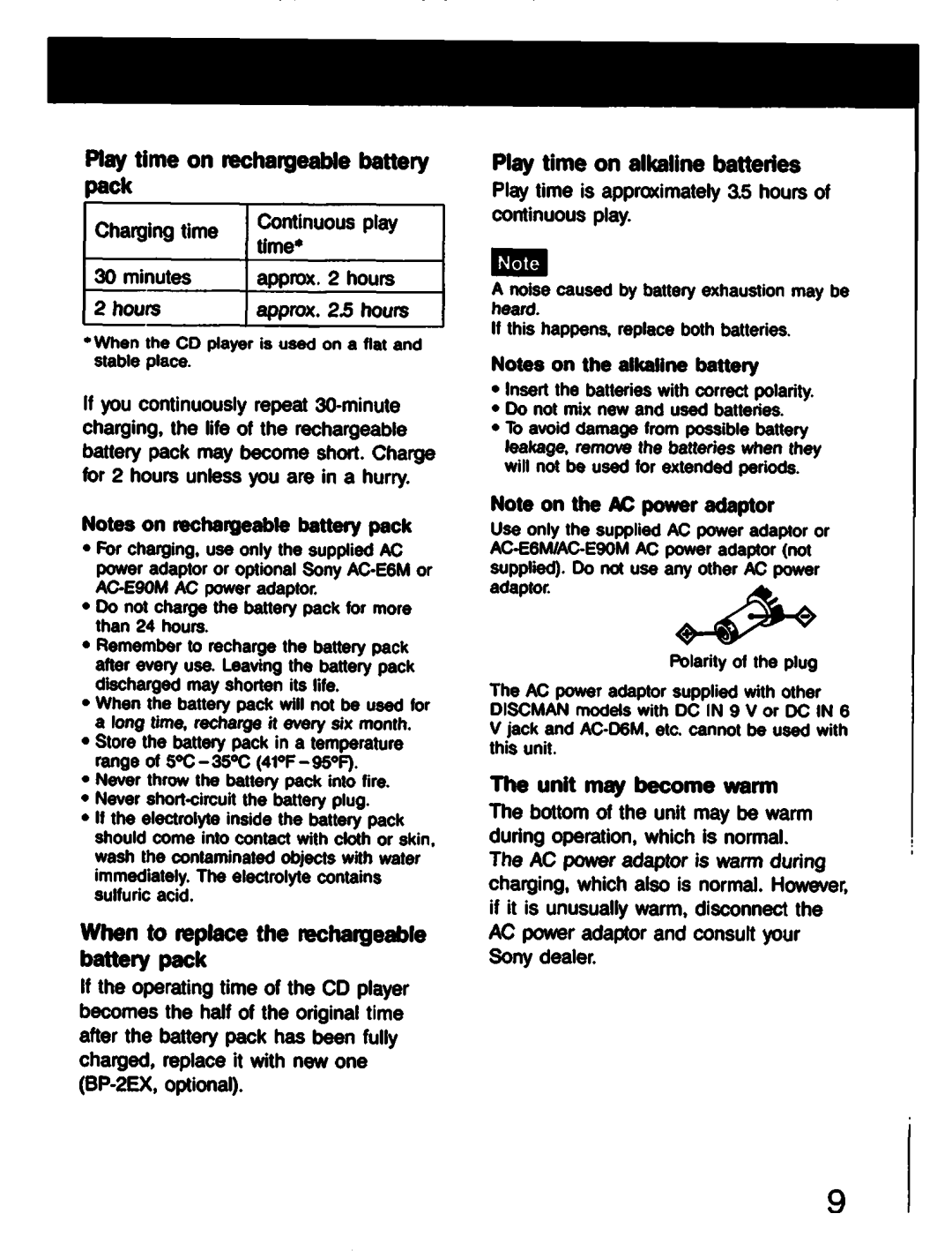 Sony D-303 manual 