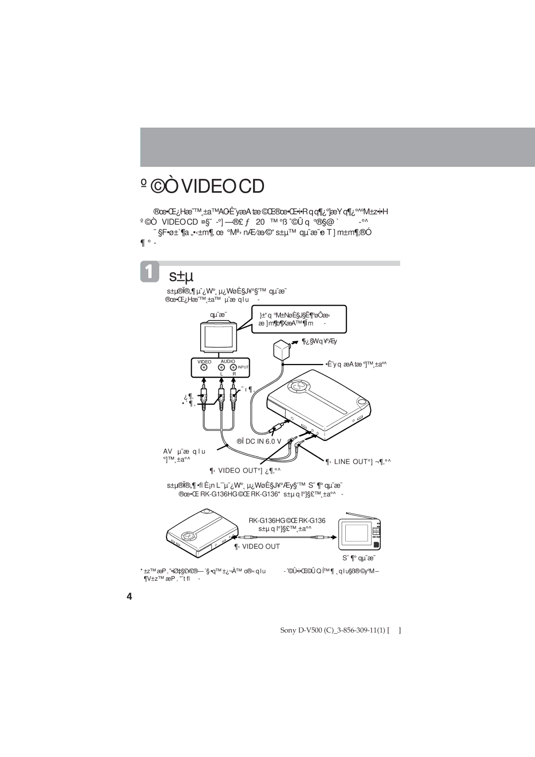 Sony D-V500 operating instructions ±µÏ„¶ ﬂ È¡n L´¨µ¯¿W˛ µ¿WøÈ§J¥Æy§’ S¨ ¶ qµ¯æ˜, ¶‹ Video OUT 