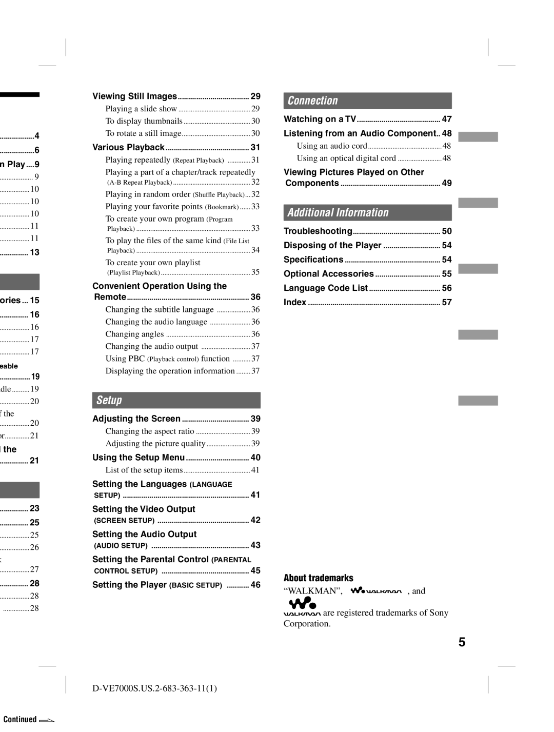 Sony D-VE7000S operating instructions About trademarks 