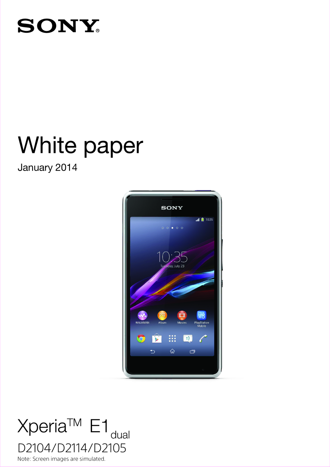 Sony D2104, D2114, D2105 manual White paper 