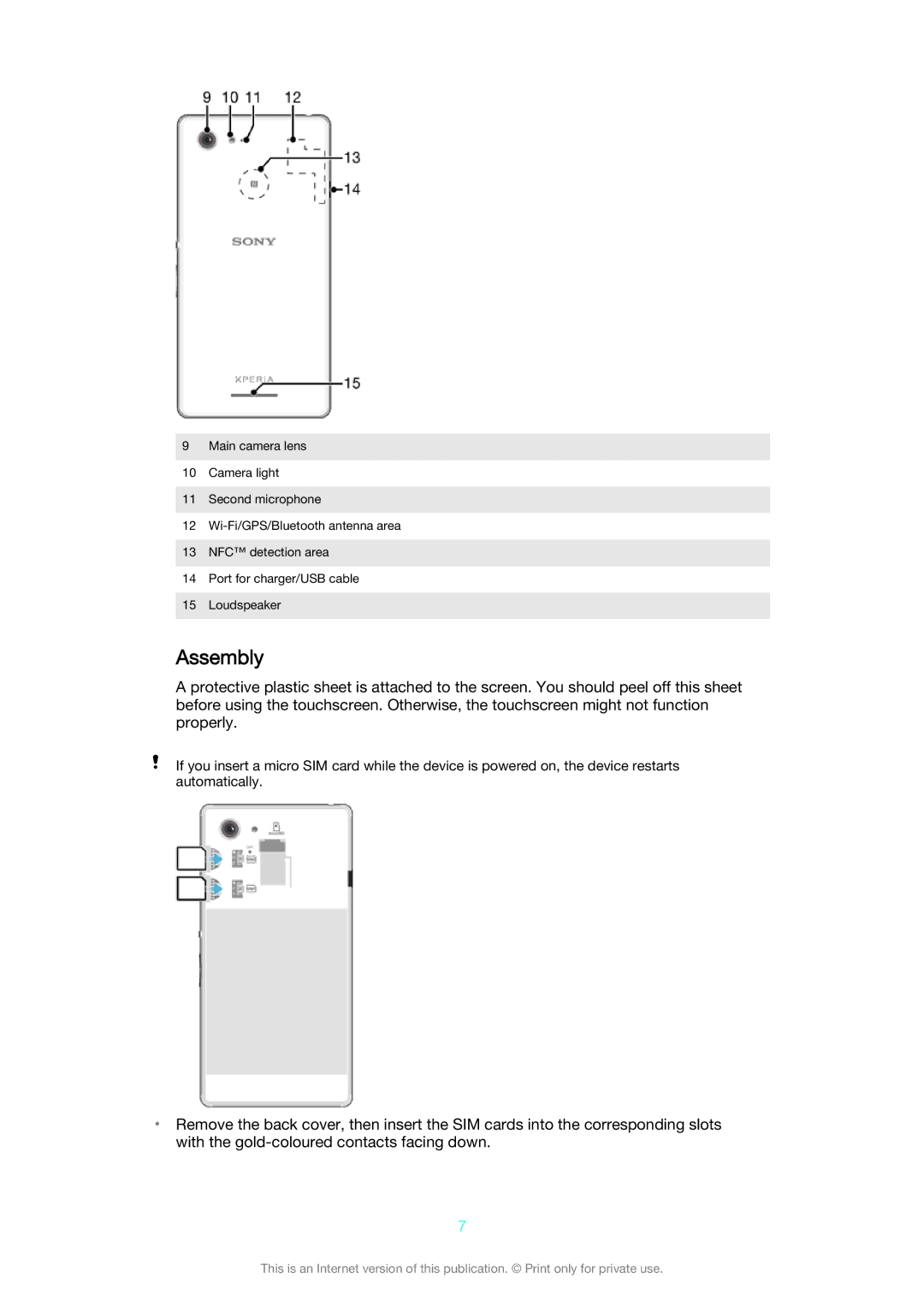 Sony D2212 manual Assembly 