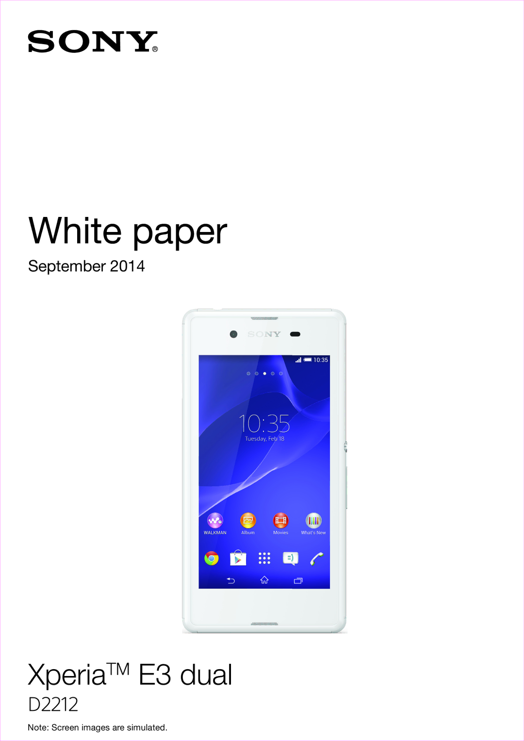 Sony D2212 manual White paper 