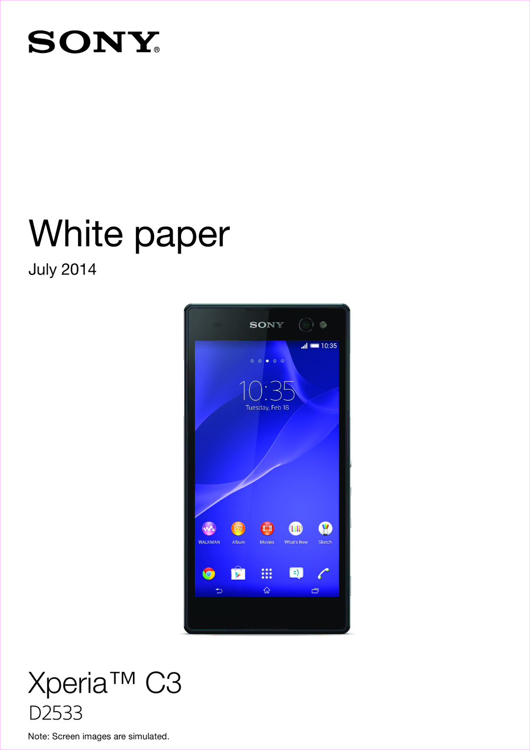 Sony D2533 manual White paper 