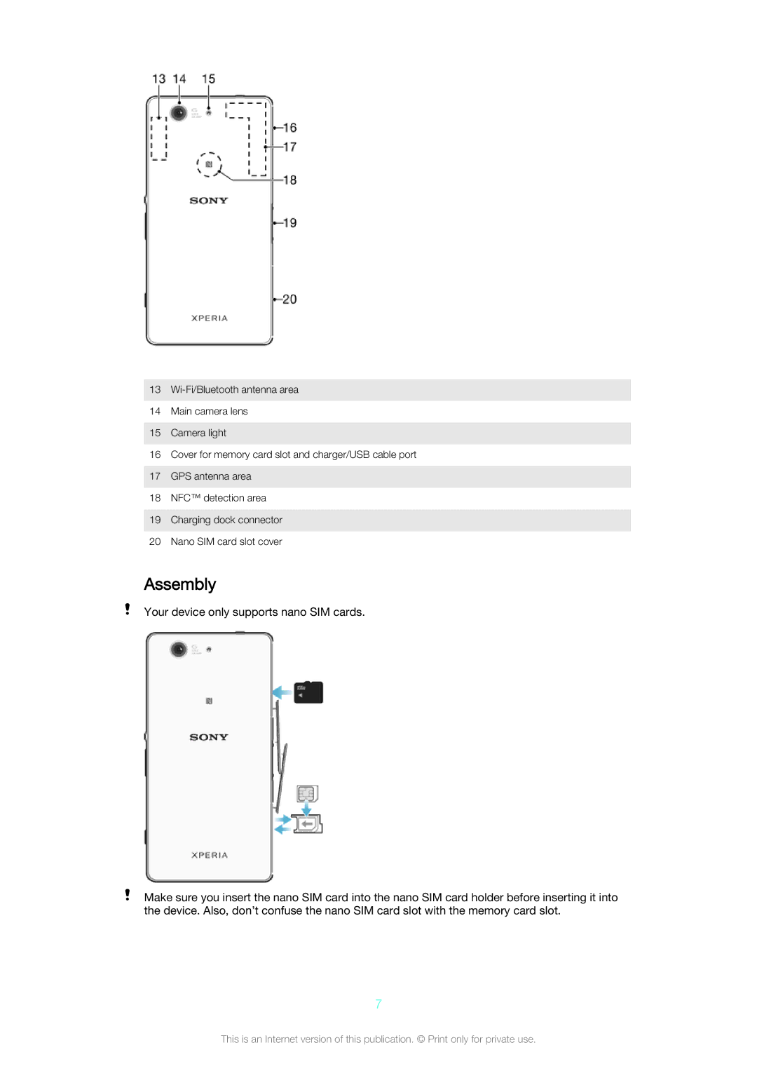 Sony D5803/D5833 manual Assembly 