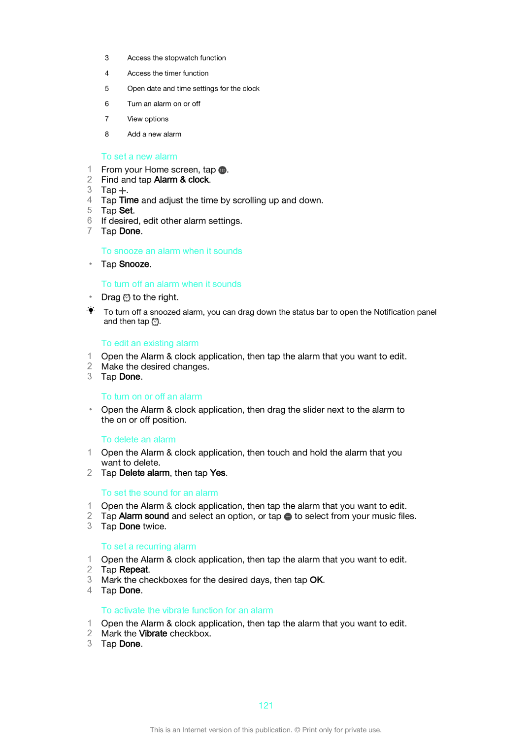 Sony D6603, D6653 manual Tap Snooze, Tap Repeat 