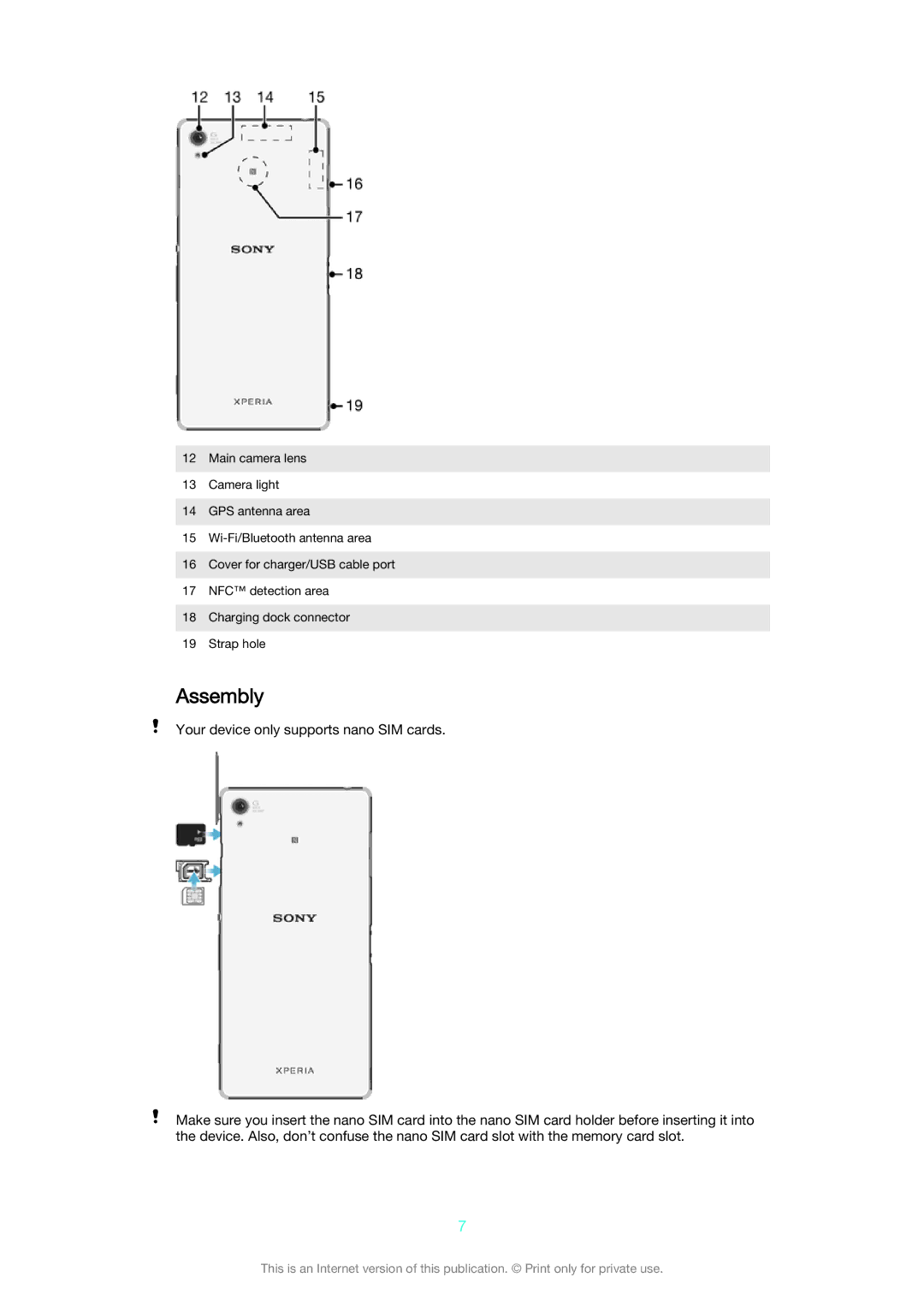 Sony D6603, D6653 manual Assembly 