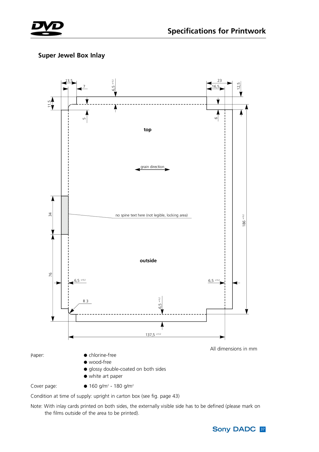 Sony DADC manual Super Jewel Box Inlay 