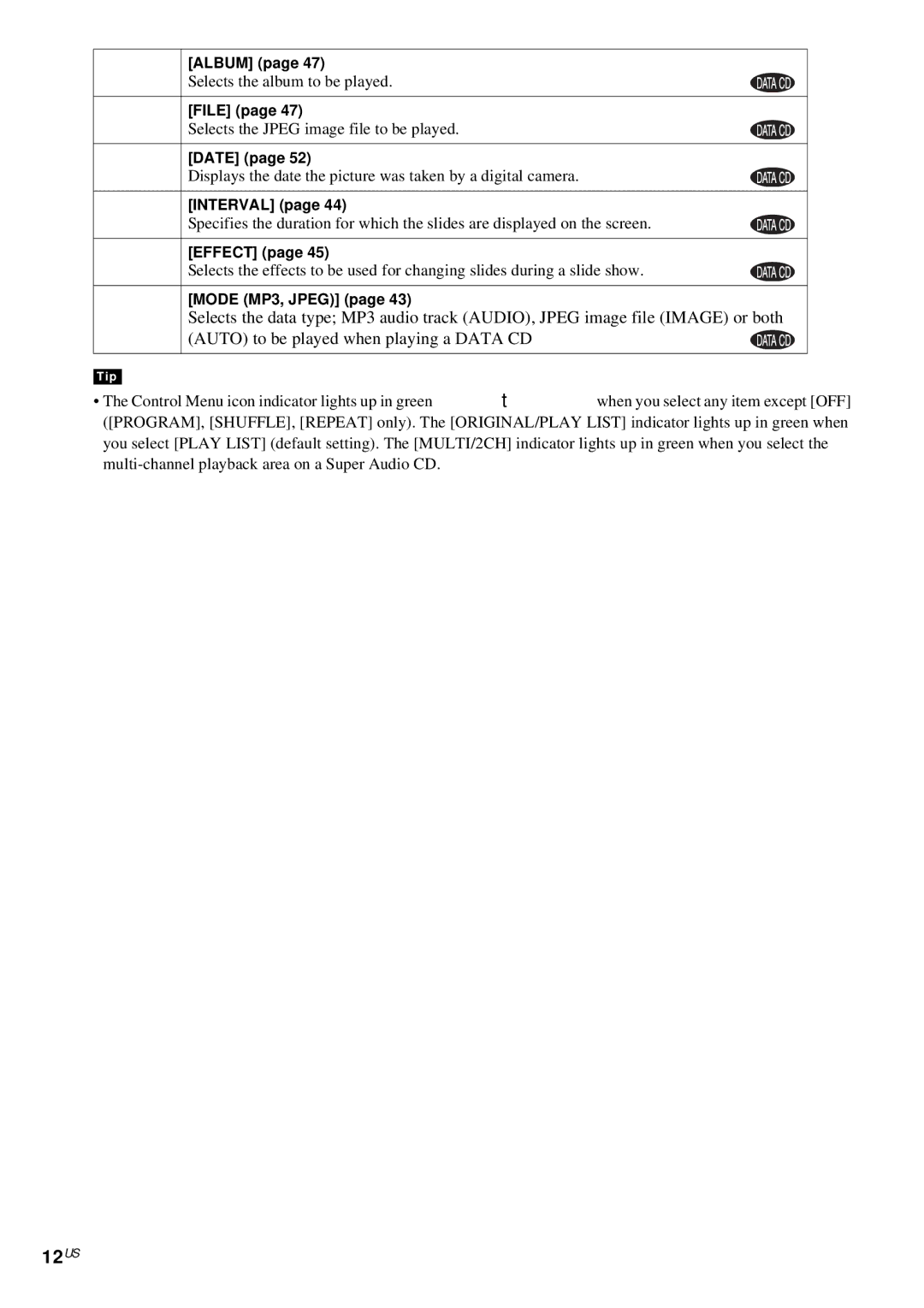 Sony DAV-FX10 manual 12US 