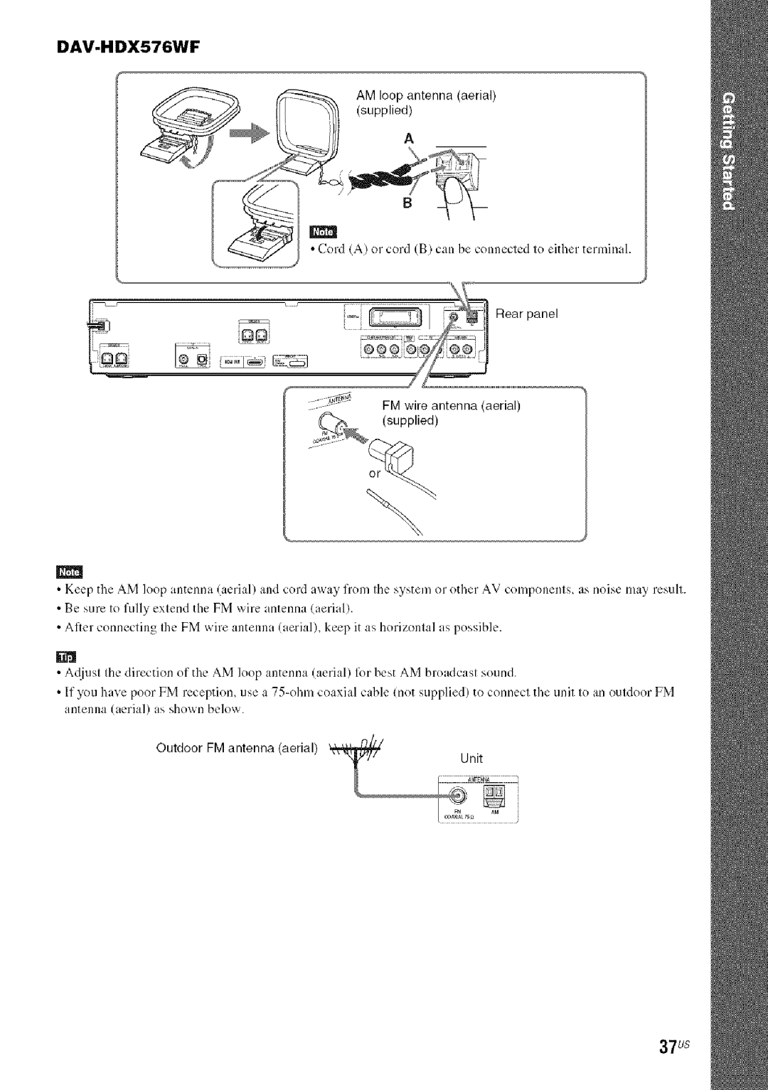 Sony HDX277WC, DAVHDX279W, HDX576WF manual IN3, 37us 