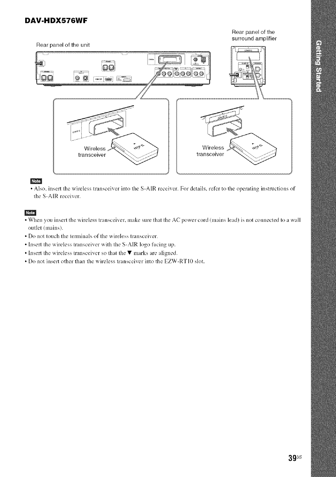 Sony DAVHDX279W, HDX277WC manual 3gus, DAV-HDX576WF, Rear panel of the unit 