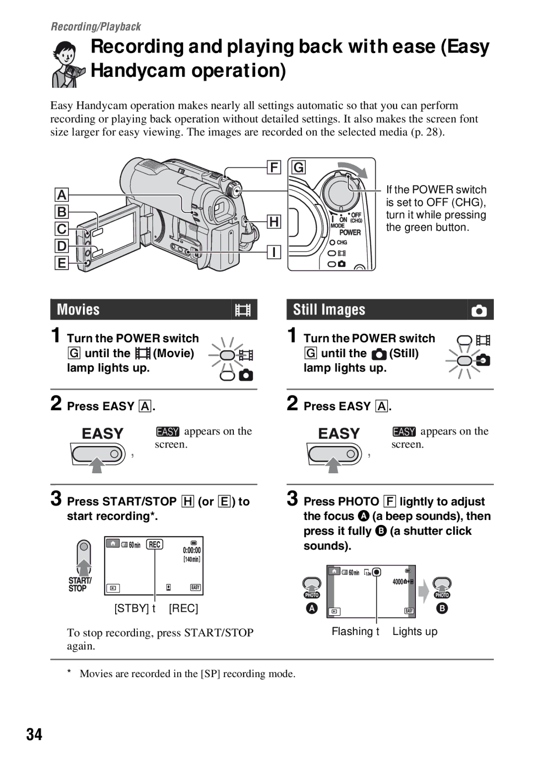 Sony DCR-DVD710 manual To stop recording, press START/STOP, Again 