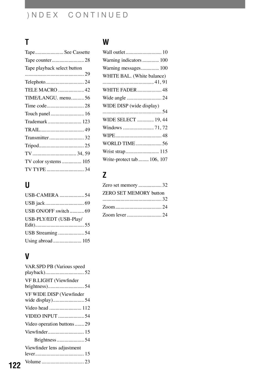 Sony DCR-HC42 manual Trail 