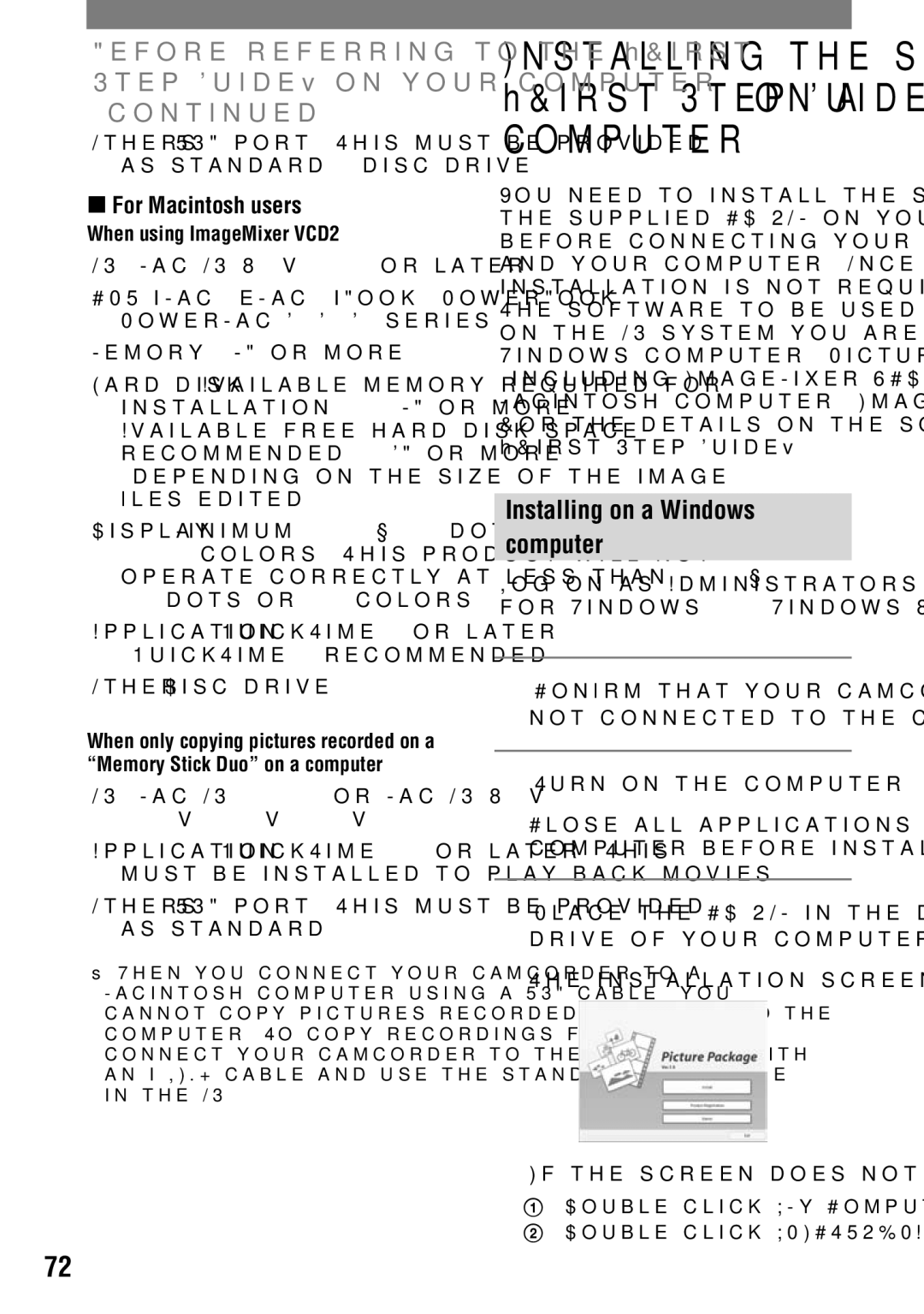 Sony DCR-HC42 manual Before referring to the First Step Guide on your computer, Installing on a Windows Computer 