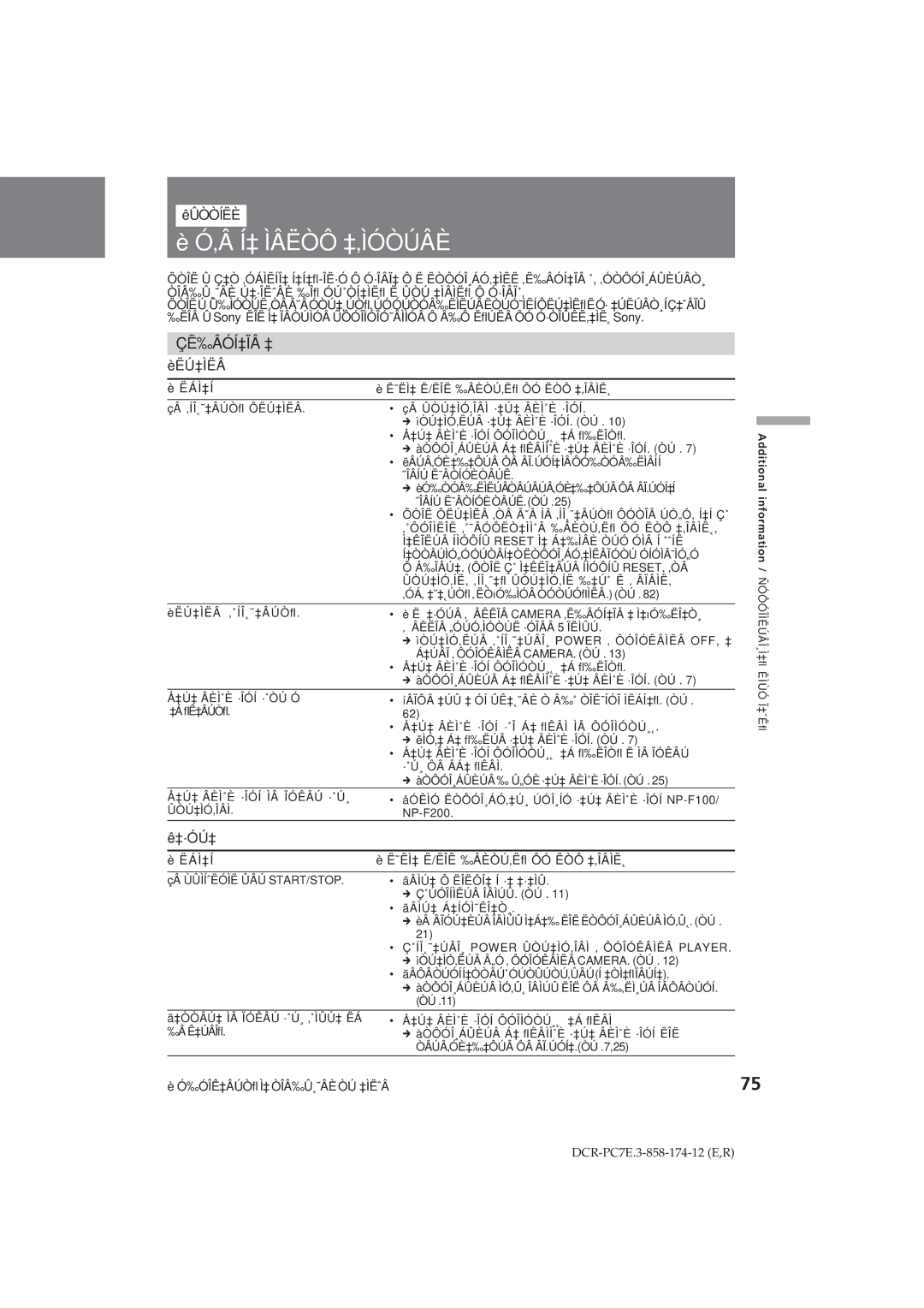 Sony DCR-PC7E operating instructions ‚Â Í‡ Ìâëòô ‡‚ÌÓÒÚÂÈ, Êûòòíëè, Èëú‡Ìëâ, ‡·Óú‡ 