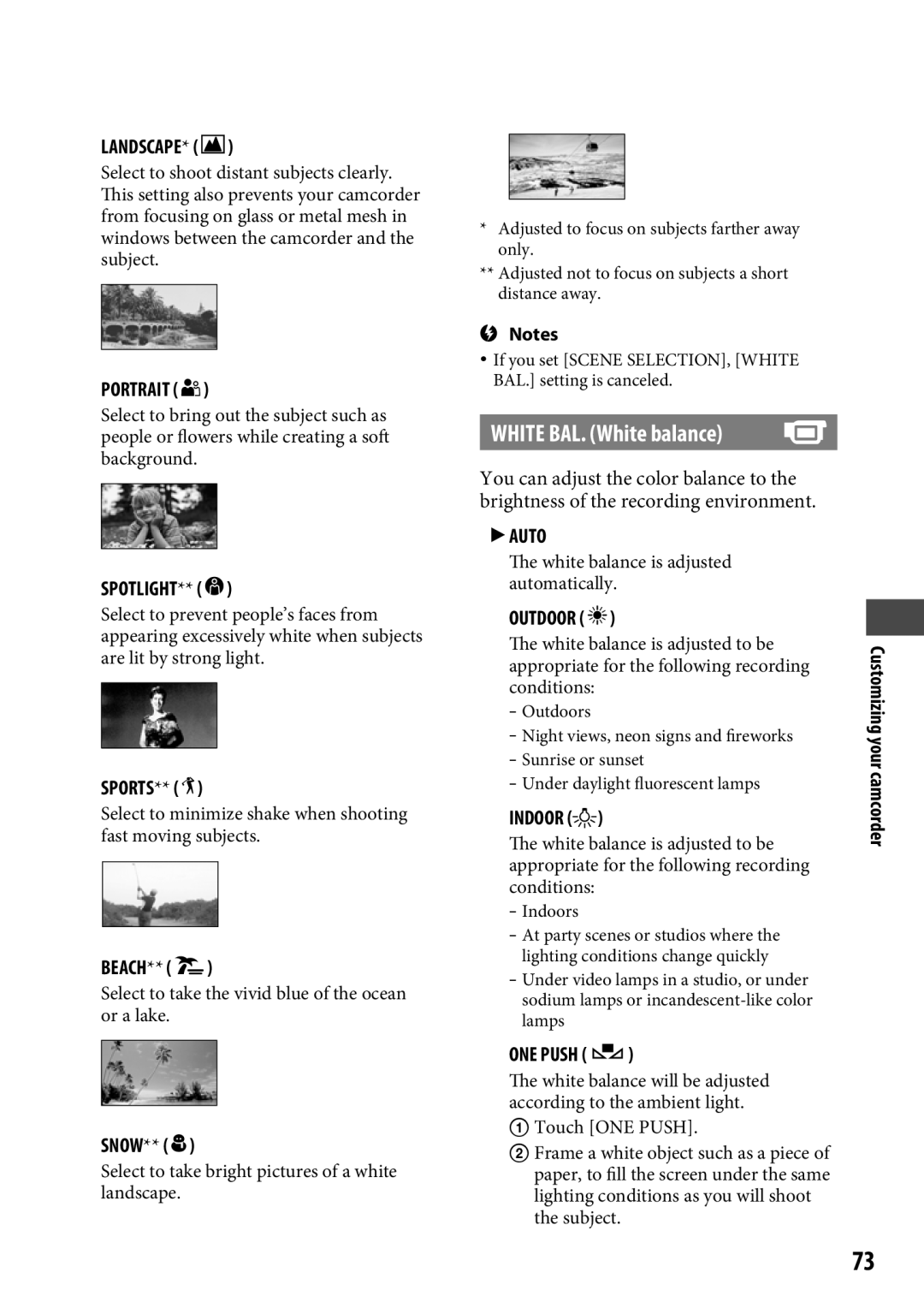 Sony DCR-SR65 manual White BAL. White balance 