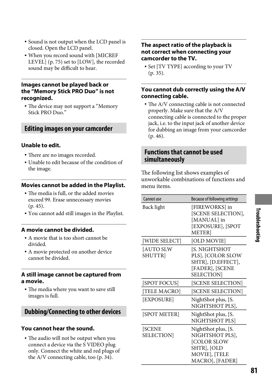 Sony DCR-SR65 manual Editing images on your camcorder, Dubbing/Connecting to other devices 