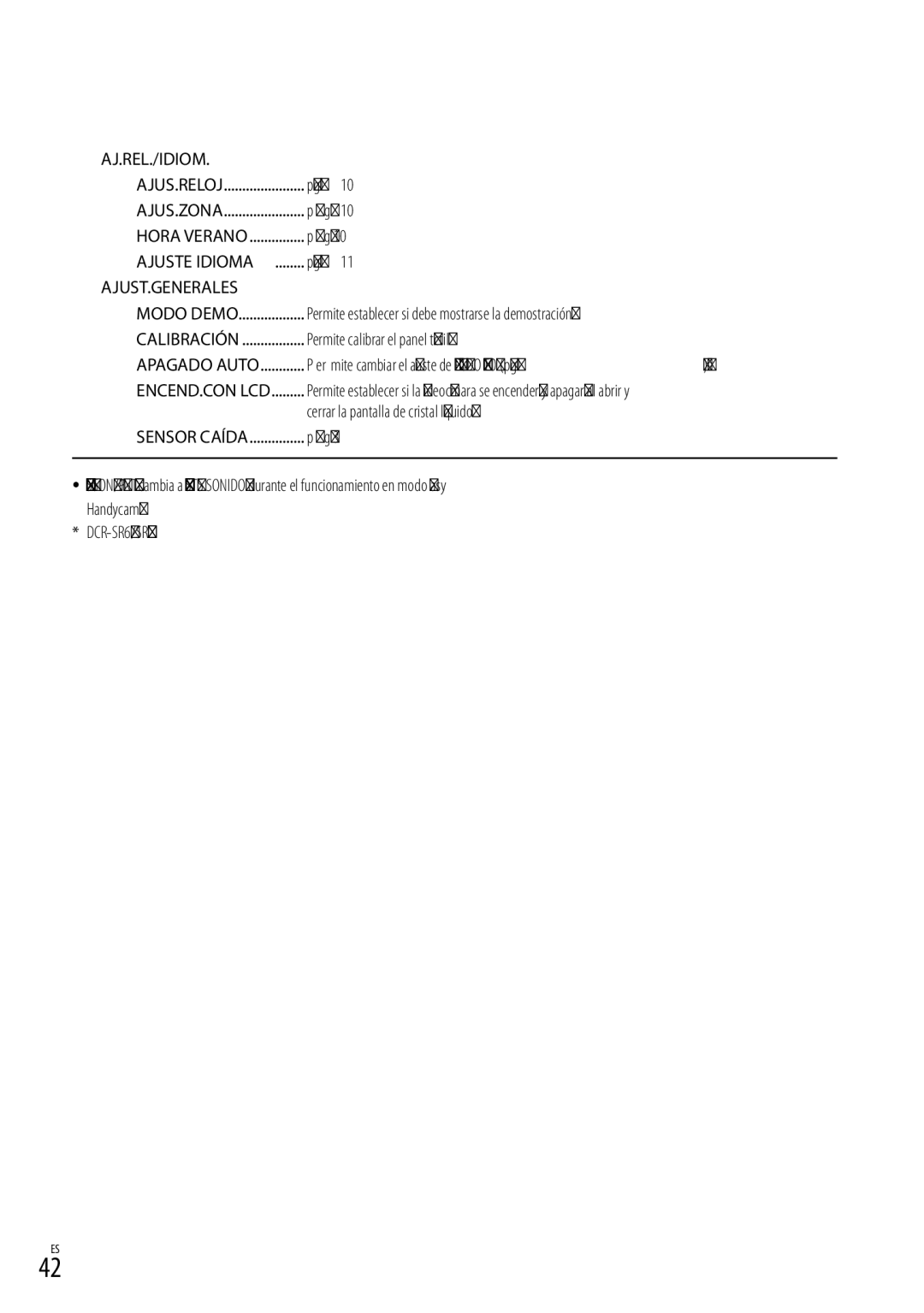 Sony DCR-SR87 manual Aj.Rel./Idiom 