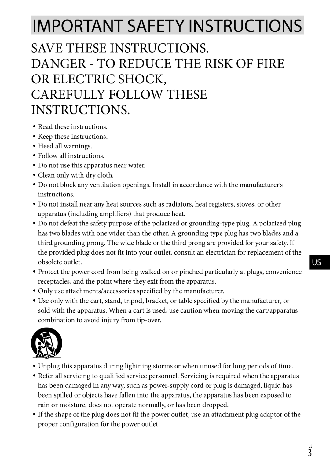 Sony DCR-SR87 manual Important Safety Instructions 