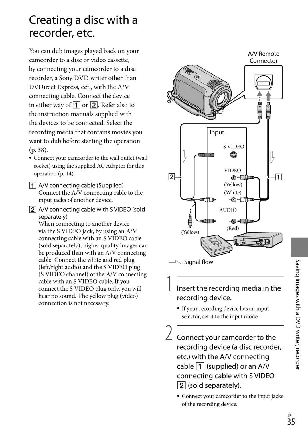 Sony DCR-SR87 manual Creating a disc with a recorder, etc 