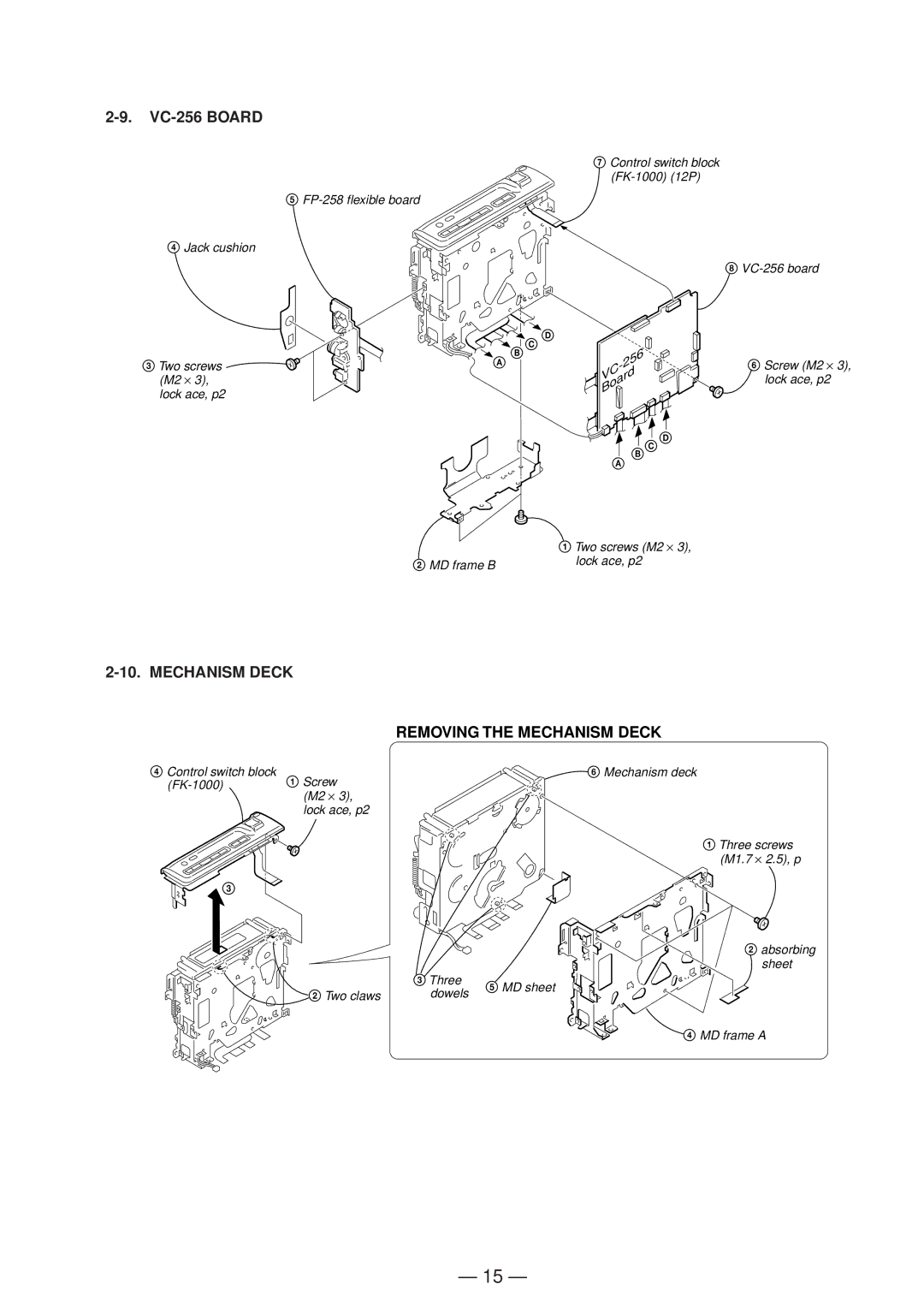 Sony DCR-TRV130ERMT-814 service manual VC-256 Board, Mechanism Deck 