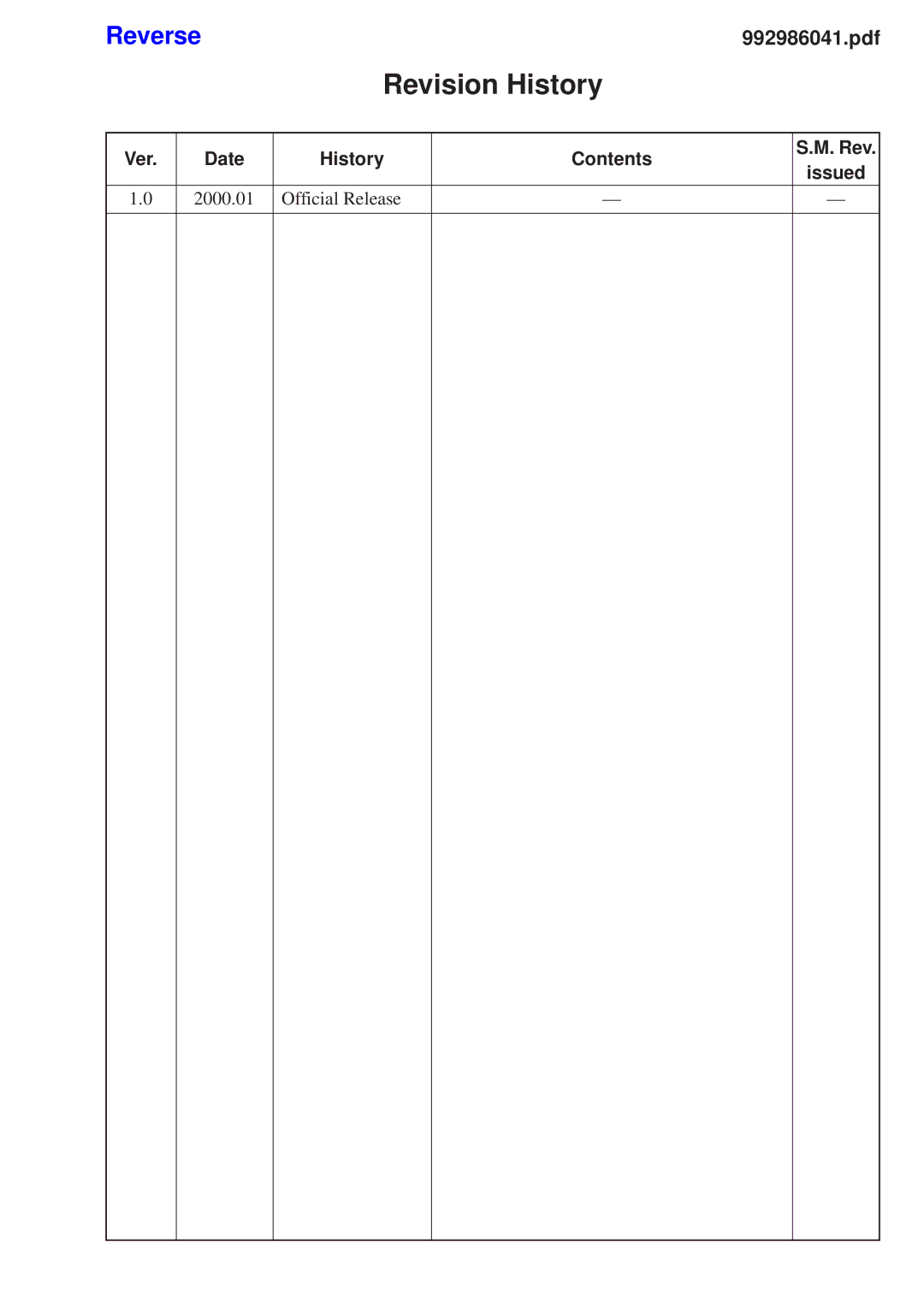 Sony DCR-TRV130ERMT-814 service manual Revision History 