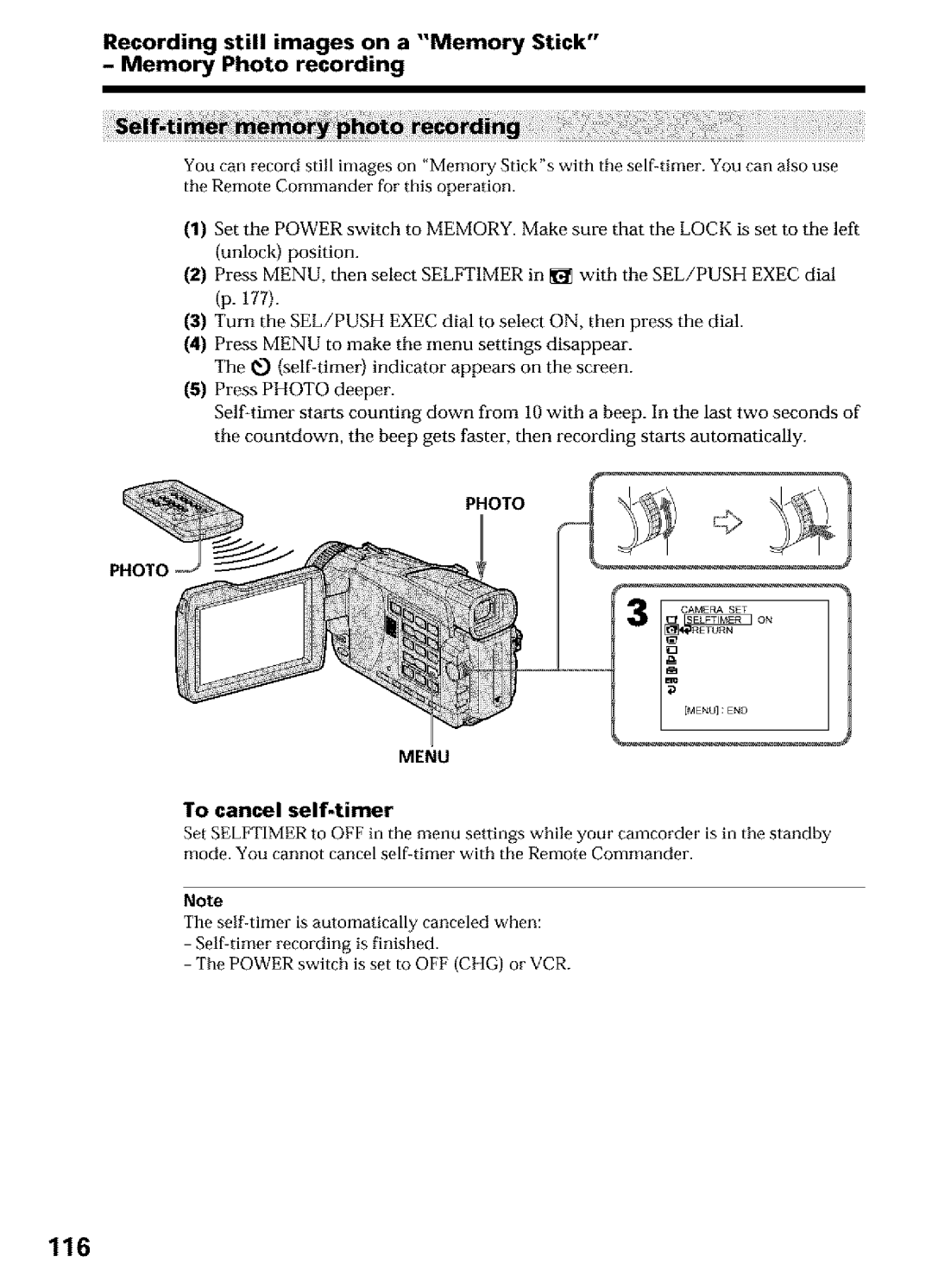 Sony DCR-TRV16, DCR-TRV25, DCR-TRV27 operating instructions 116, Photo Menu 