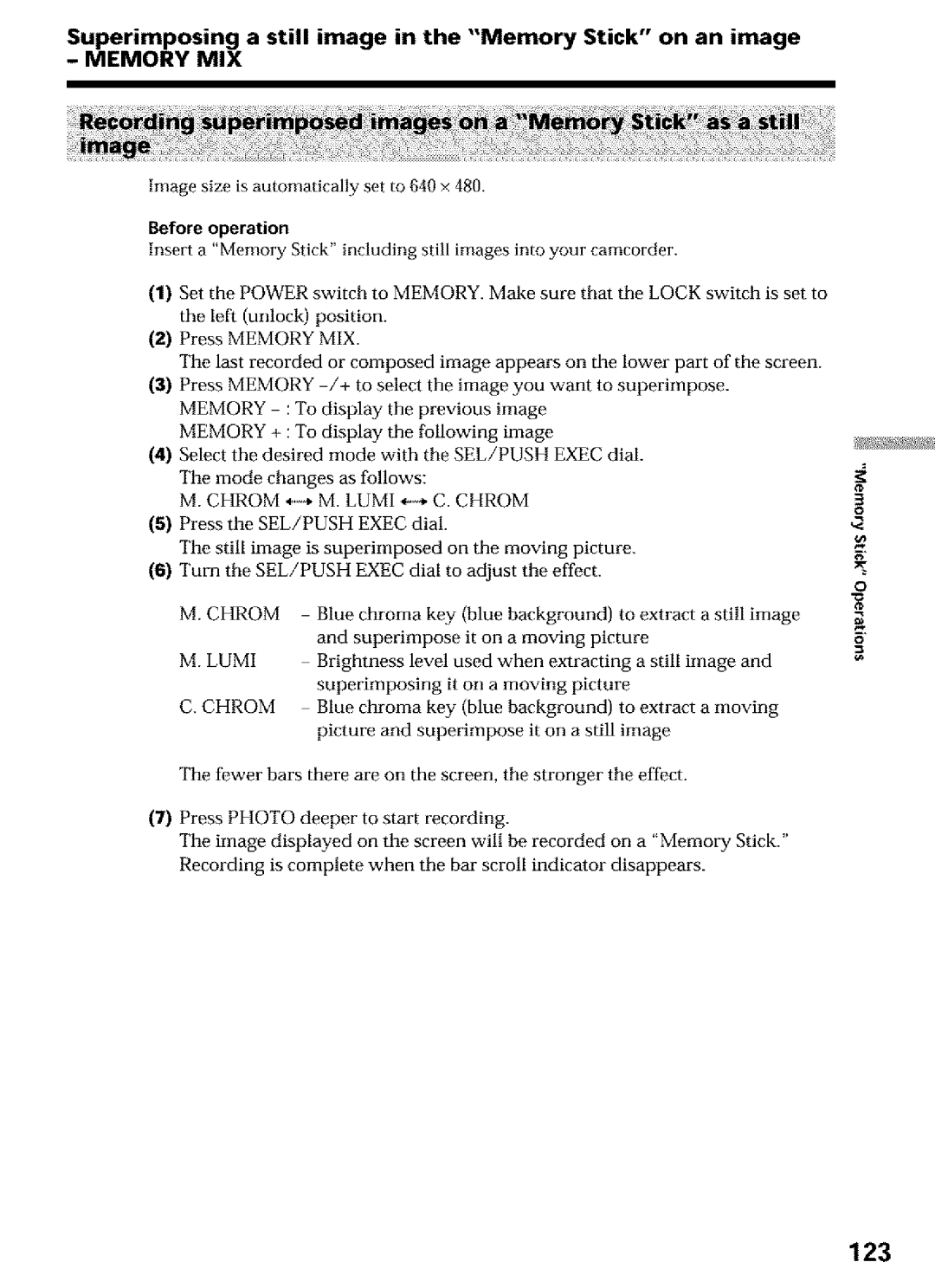 Sony DCR-TRV25, DCR-TRV27, DCR-TRV16 operating instructions 123, Chrom * M. Lumi C. Chrom 