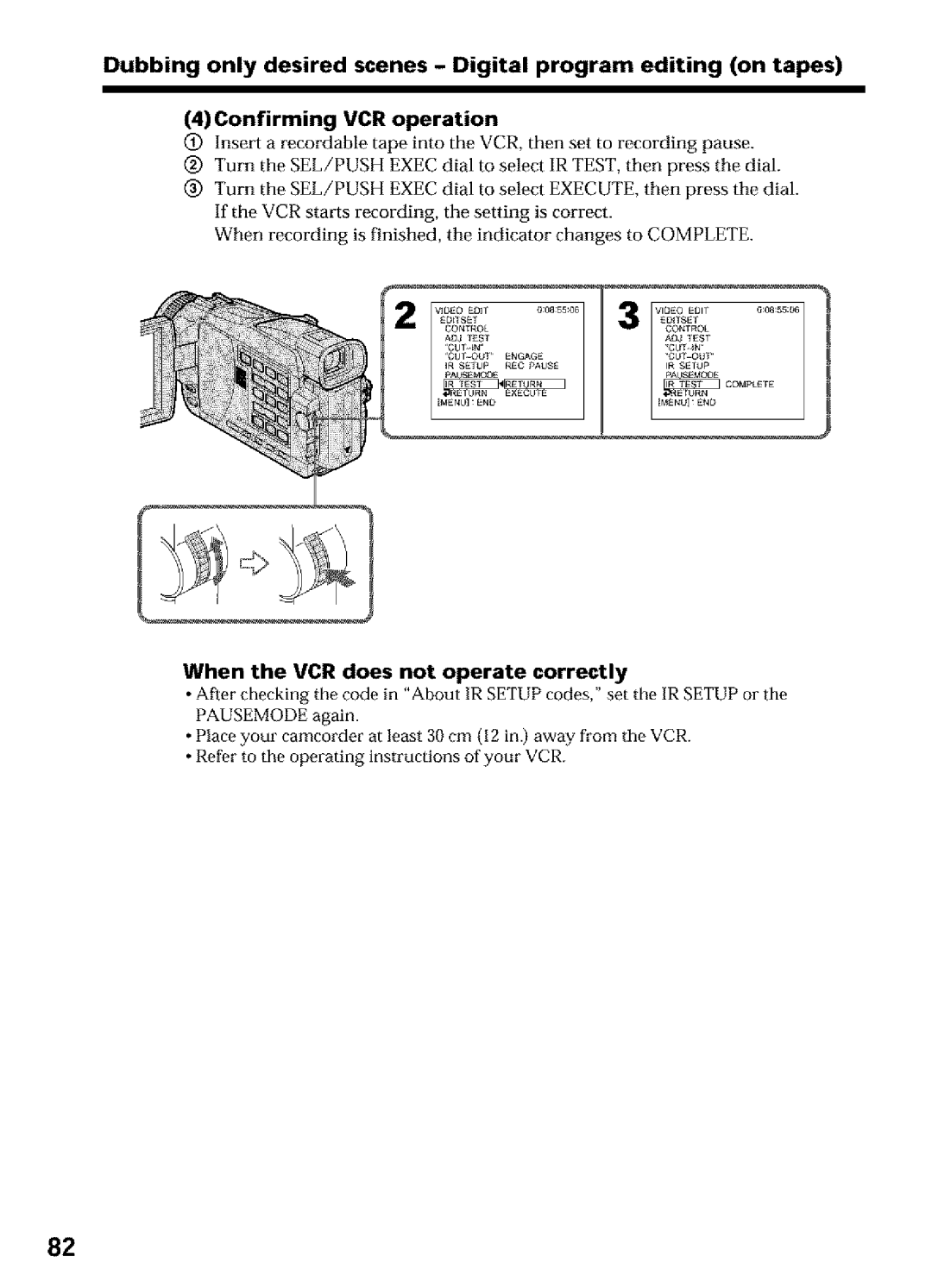 Sony DCR-TRV27, DCR-TRV25, DCR-TRV16 operating instructions When the VCR does not operate correctly 