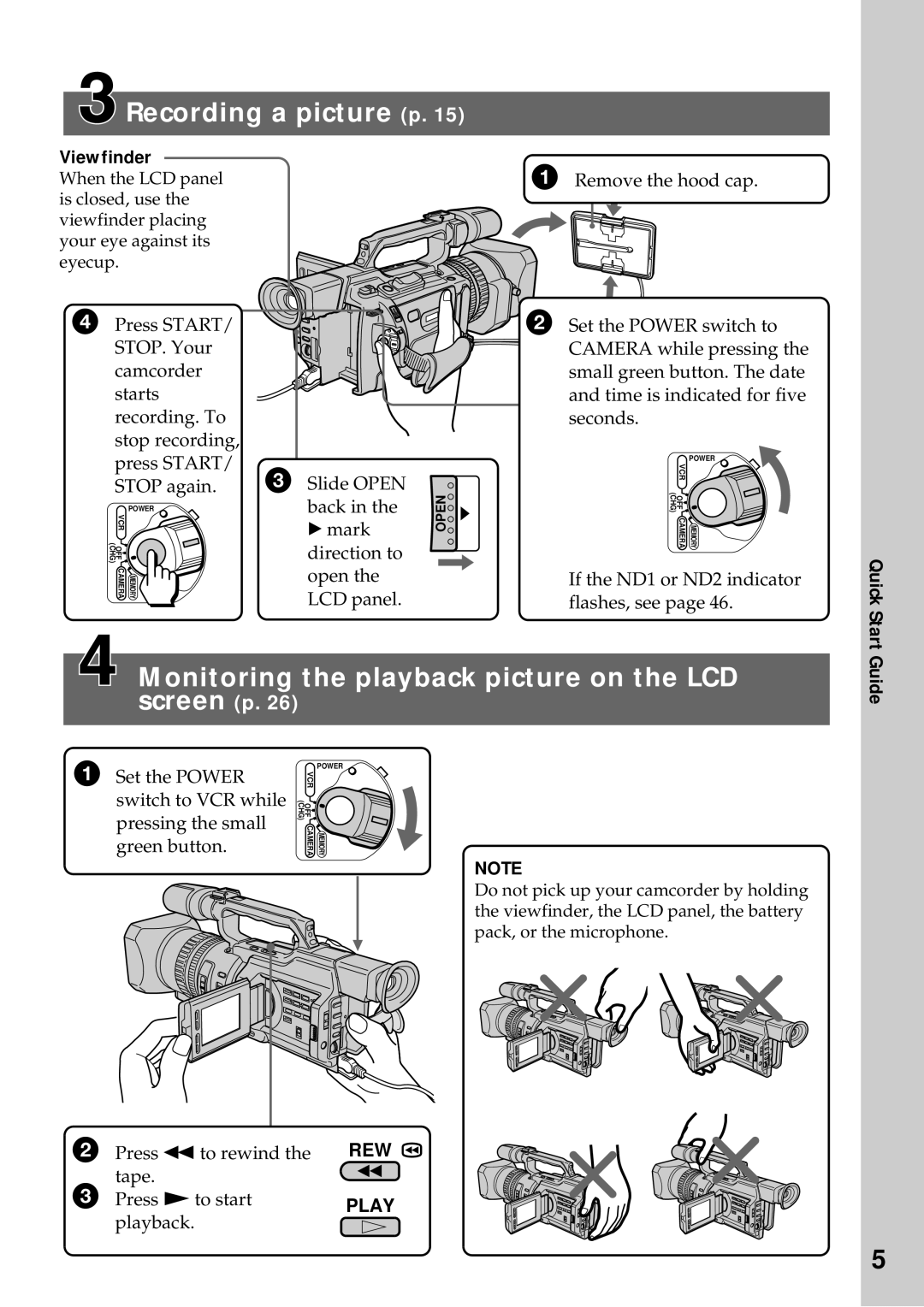 Sony DCR-VX2000 operating instructions Recording a picture p, Viewfinder 