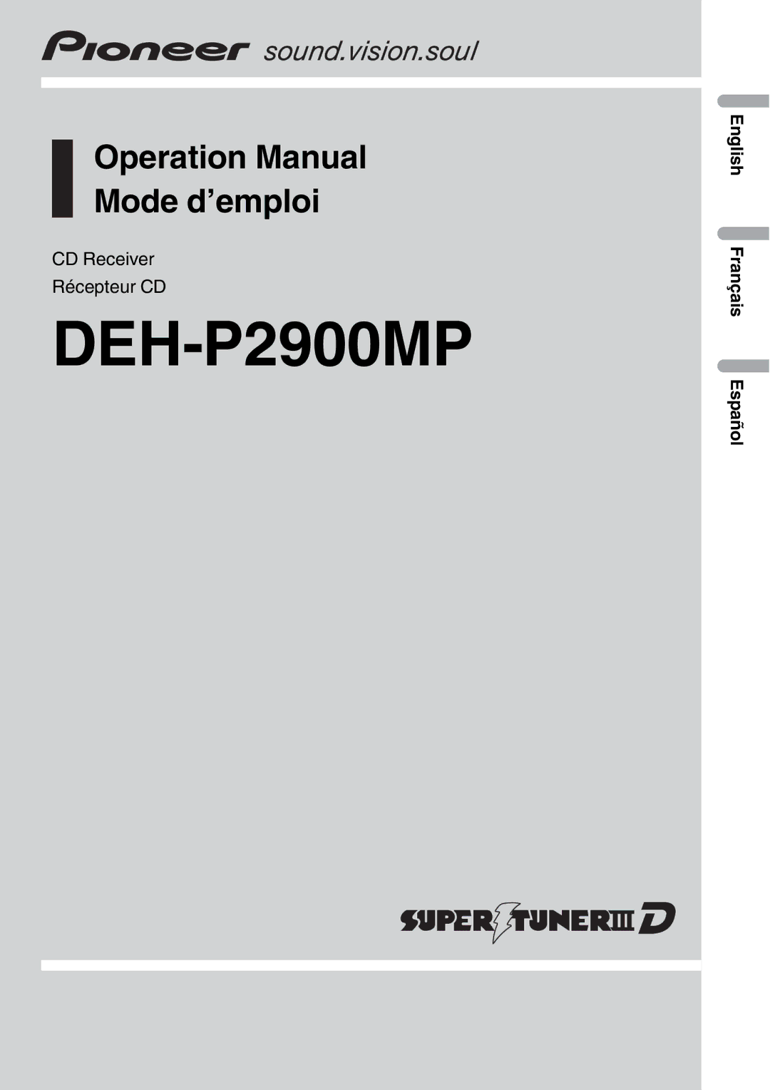 Sony DEH-P2900MP operation manual 