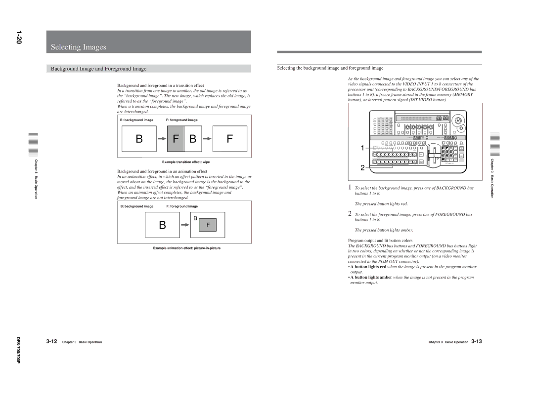 Sony BKDF-712, DFS-700P, BKDF- 702, BKDF-711, 702P service manual 20Selecting Images, Background Image and Foreground Image 