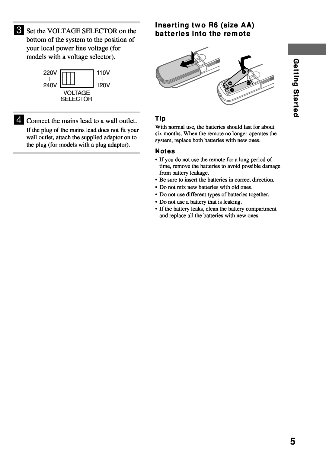 Sony DHC-MD373 manual 4Connect the mains lead to a wall outlet, Getting Started 