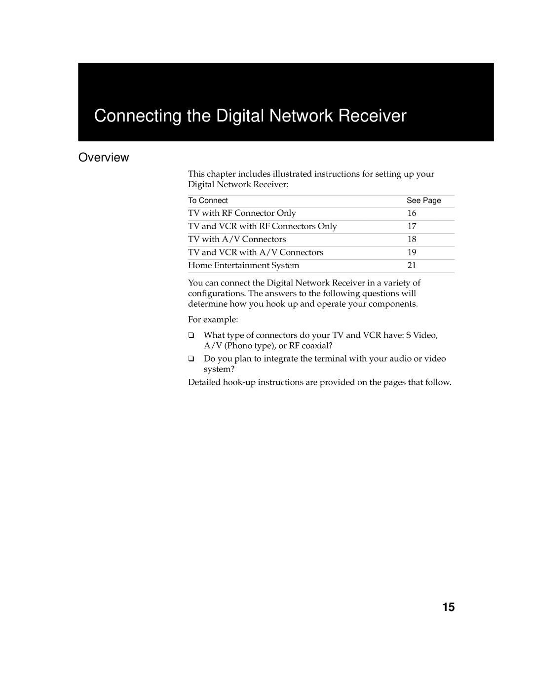 Sony DHG-M55CV manual Overview, To Connect See 