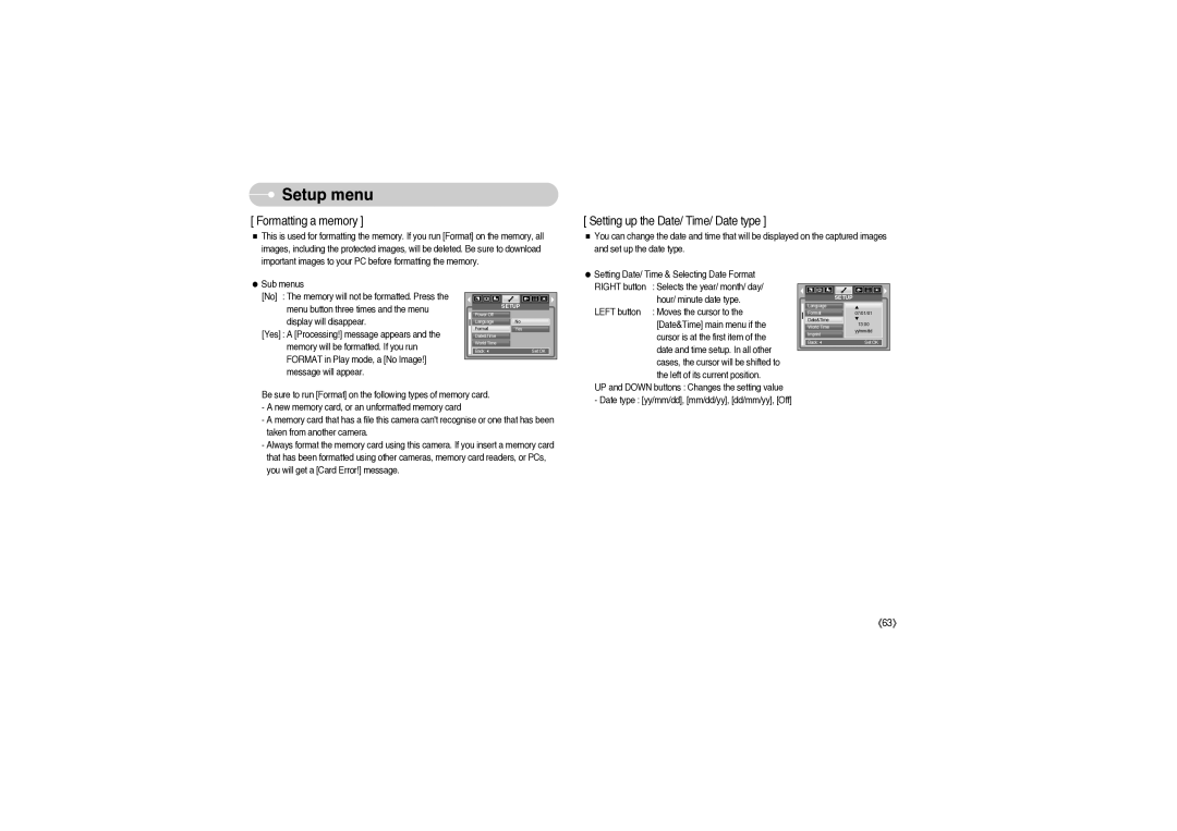 Sony DIGIMAX S850 user manual Formatting a memory 