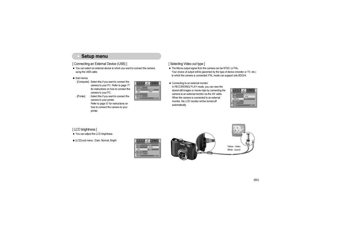 Sony DIGIMAX S850 user manual Connecting an External Device USB 