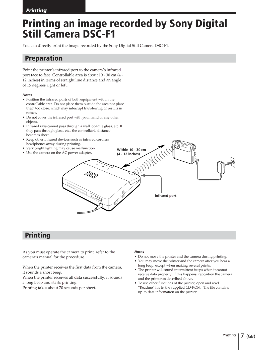 Sony DPP-M55 manual Preparation, Printing 