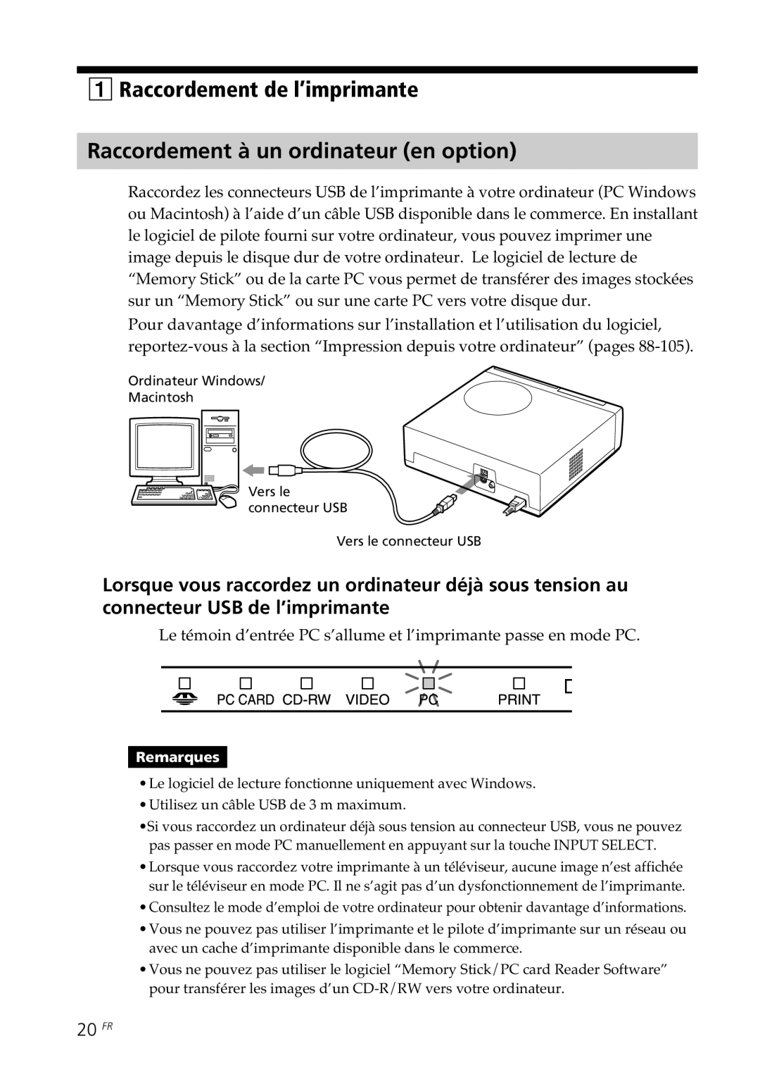 Sony DPP-SV88 operating instructions 20 FR 