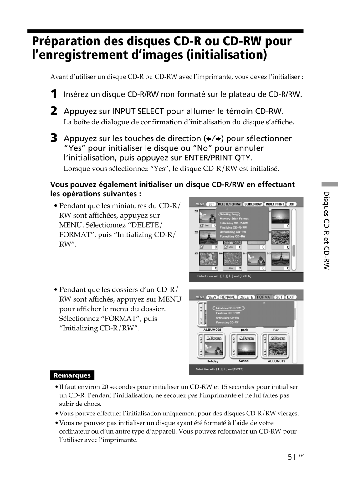 Sony DPP-SV88 operating instructions 51 FR 